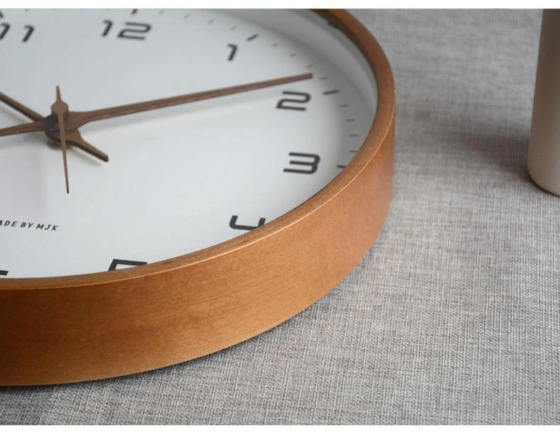 Minimalist Analogue Wall Décor Wooden Clock for Home -