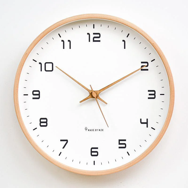 Minimalist Analogue Wall Décor Wooden Clock for Home -