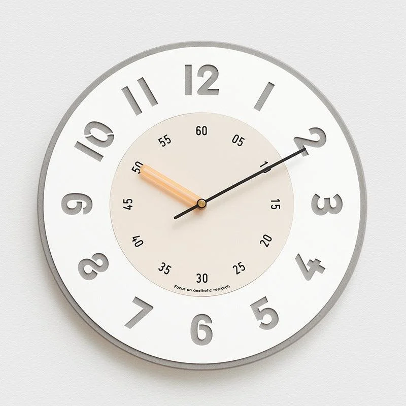 Minimalist Big Letters Simple Silent Wall Clock for Livingroom -