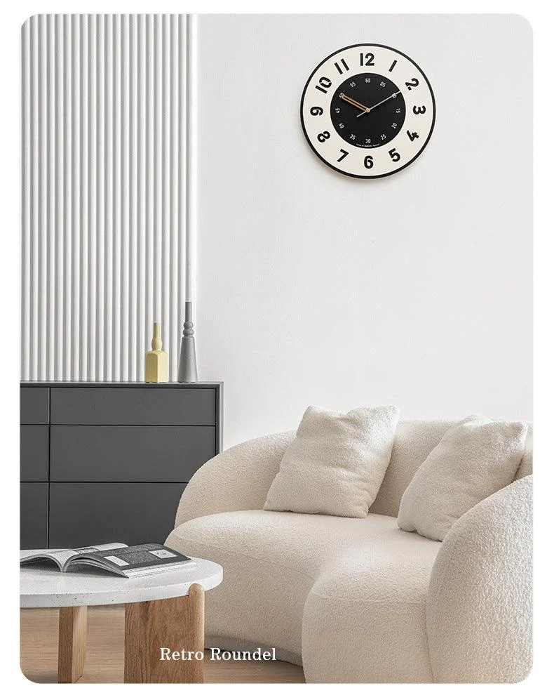 Minimalist Big Letters Simple Silent Wall Clock for Livingroom -