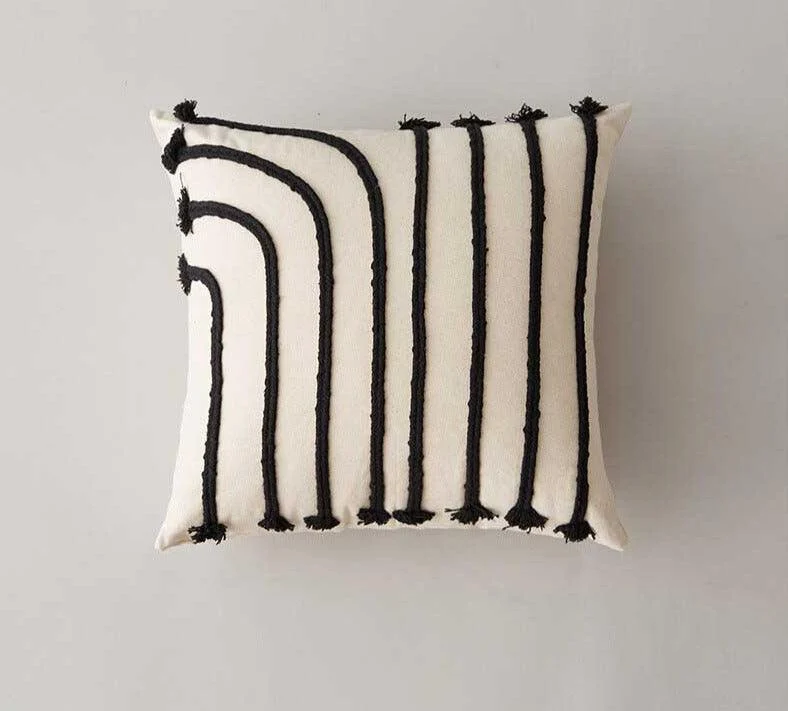 Minimalist Black And White Striped Pillow Covers -