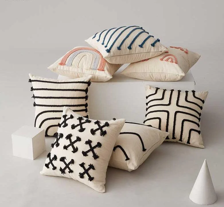 Minimalist Black And White Striped Pillow Covers -