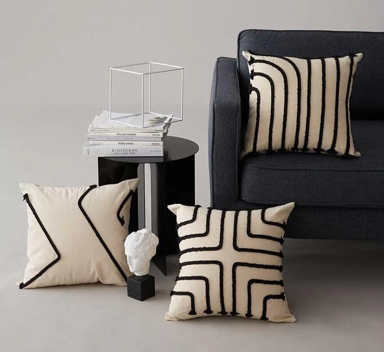 Minimalist Black And White Striped Pillow Covers -