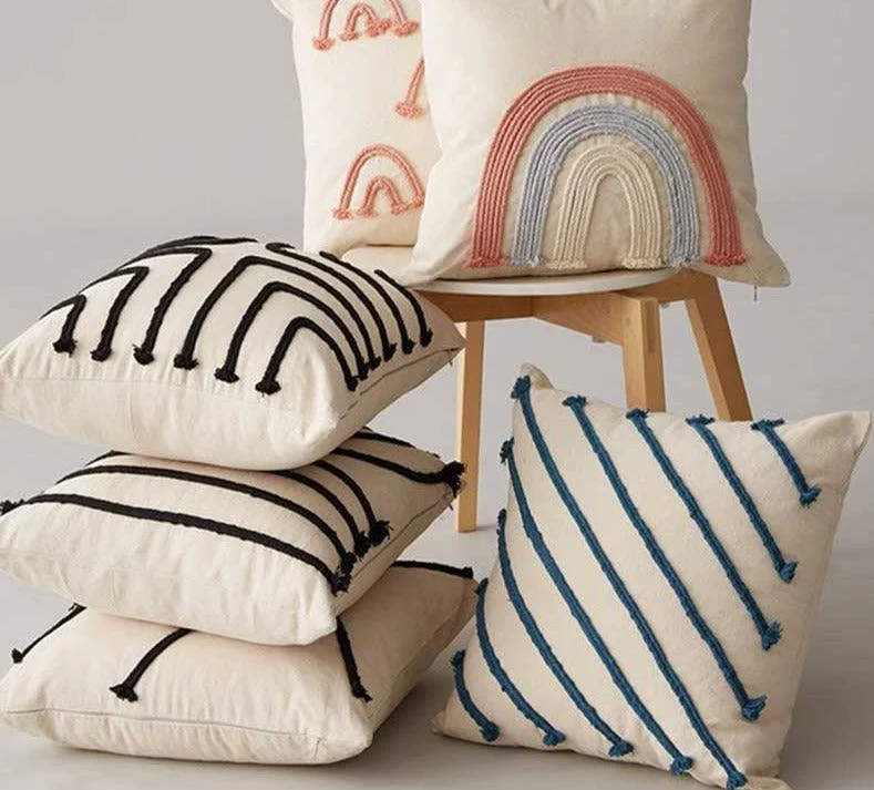 Minimalist Black And White Striped Pillow Covers -