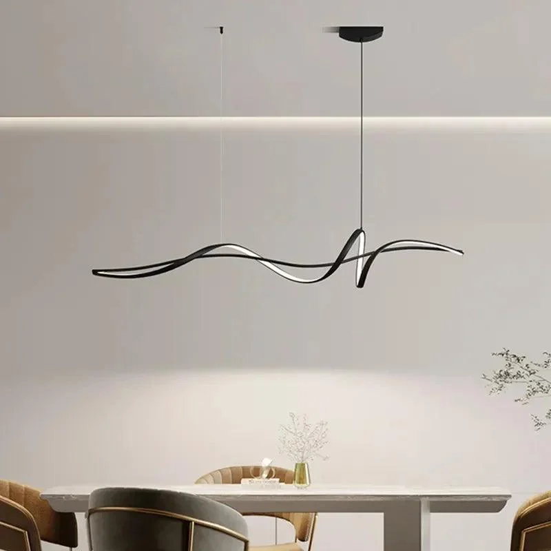 Minimalist Black Led Lighting Pendant for Table Office Ceiling Chandeliers -