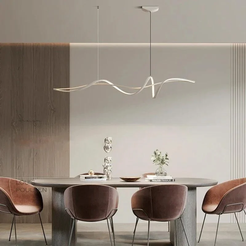 Minimalist Black Led Lighting Pendant for Table Office Ceiling Chandeliers -