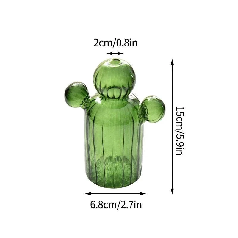 Minimalist Cactus Shaped Glass Vase -