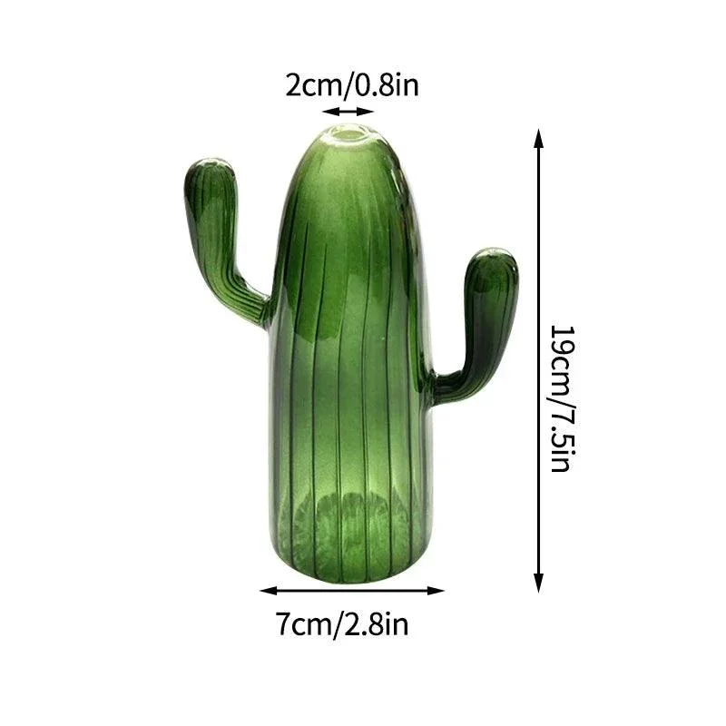 Minimalist Cactus Shaped Glass Vase -