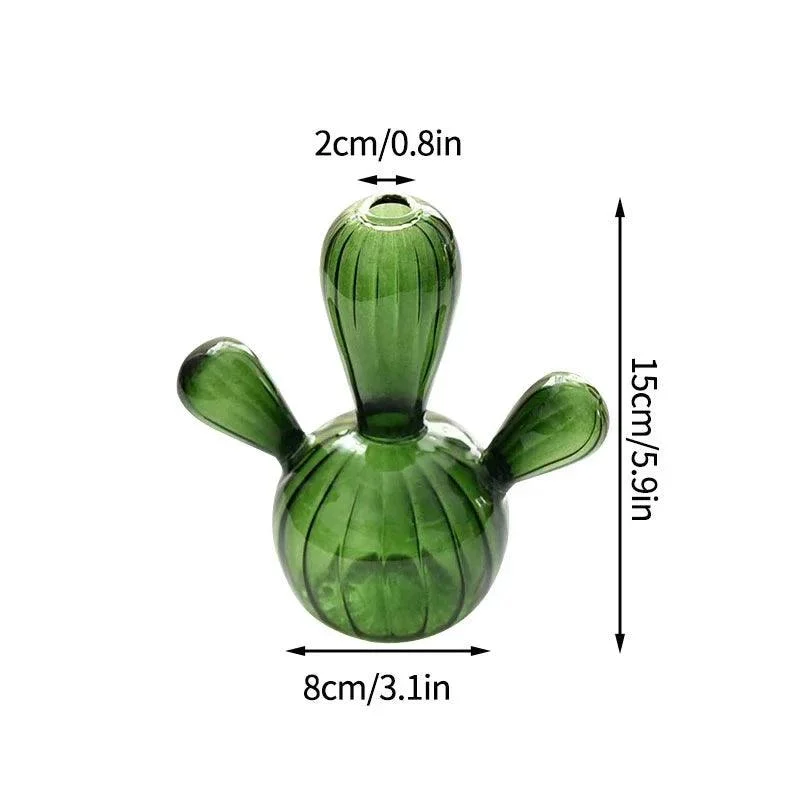 Minimalist Cactus Shaped Glass Vase -