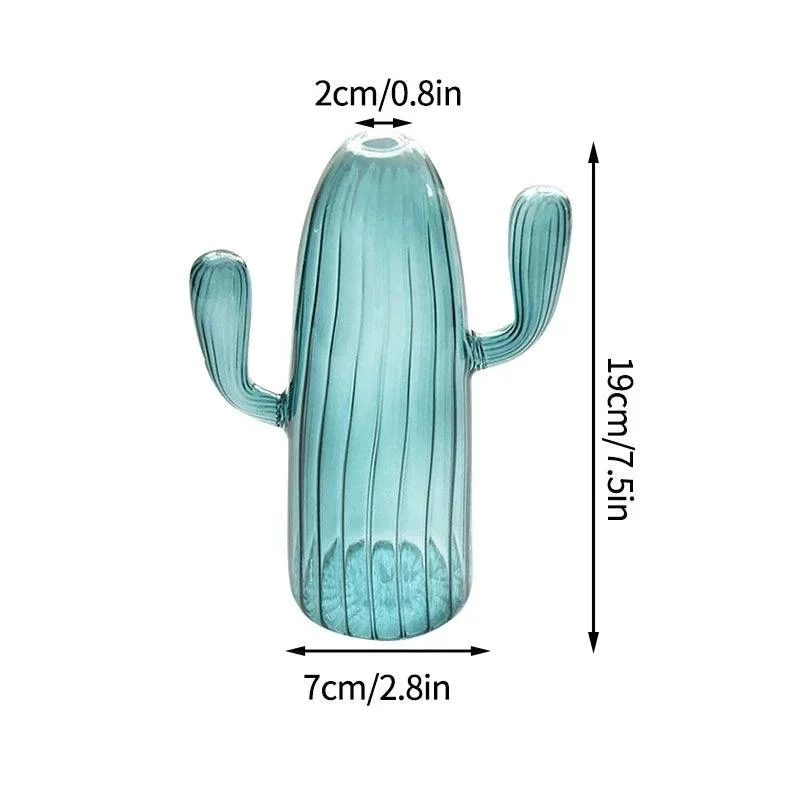 Minimalist Cactus Shaped Glass Vase -