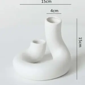 Minimalist Ceramic Abstract Twisted Vase - 