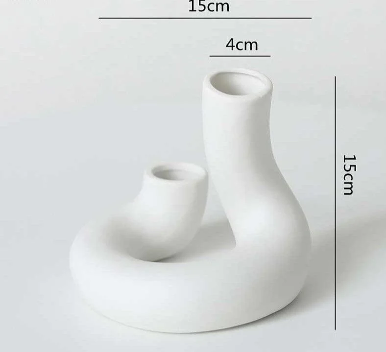 Minimalist Ceramic Abstract Twisted Vase -