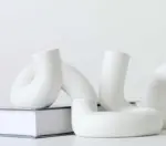 Minimalist Ceramic Abstract Twisted Vase