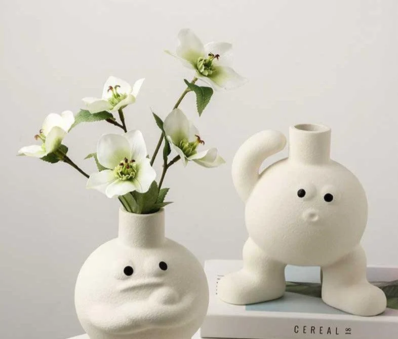 Minimalist Ceramic Bigfoot Funny Vase -