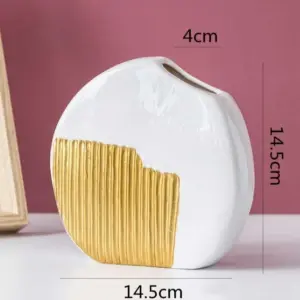 Minimalist Ceramic Gold Painted Luxury Vase - 
