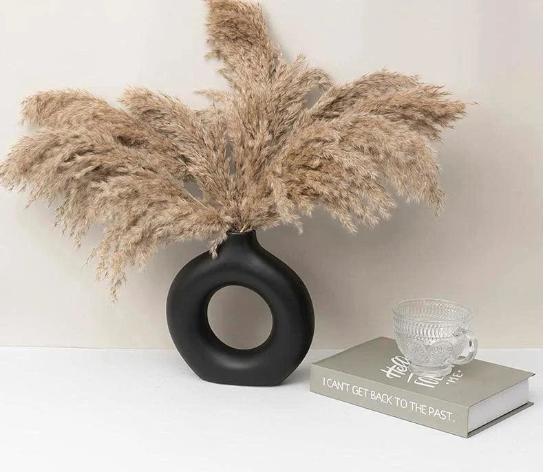 Minimalist Ceramic Hollow Donut Vase -