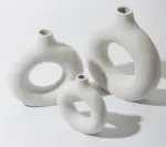 Minimalist Ceramic Hollow Donut Vase