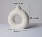 Minimalist Ceramic Hollow Donut Vase