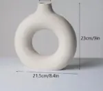 Minimalist Ceramic Hollow Donut Vase