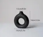 Minimalist Ceramic Hollow Donut Vase