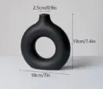 Minimalist Ceramic Hollow Donut Vase