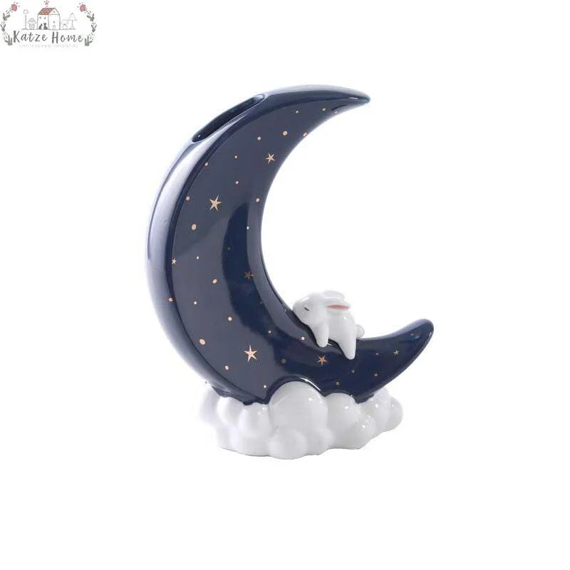 Minimalist Ceramic Moon Flower Vase -