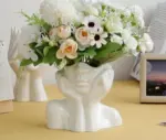 Minimalist Ceramic Vintage Lady Head Vase