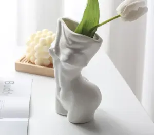 Minimalist Ceramic Women Body Vase For Flowers