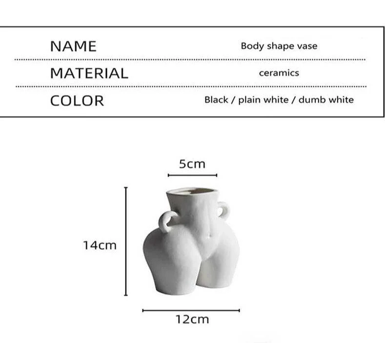 Minimalist Cheeky Ceramic Bum Vase -