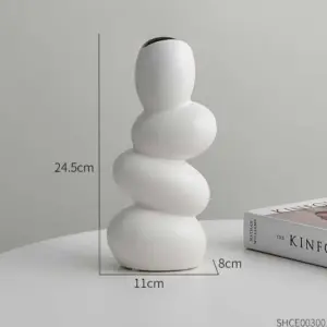 Minimalist Cobblestone Ceramic Vase - 