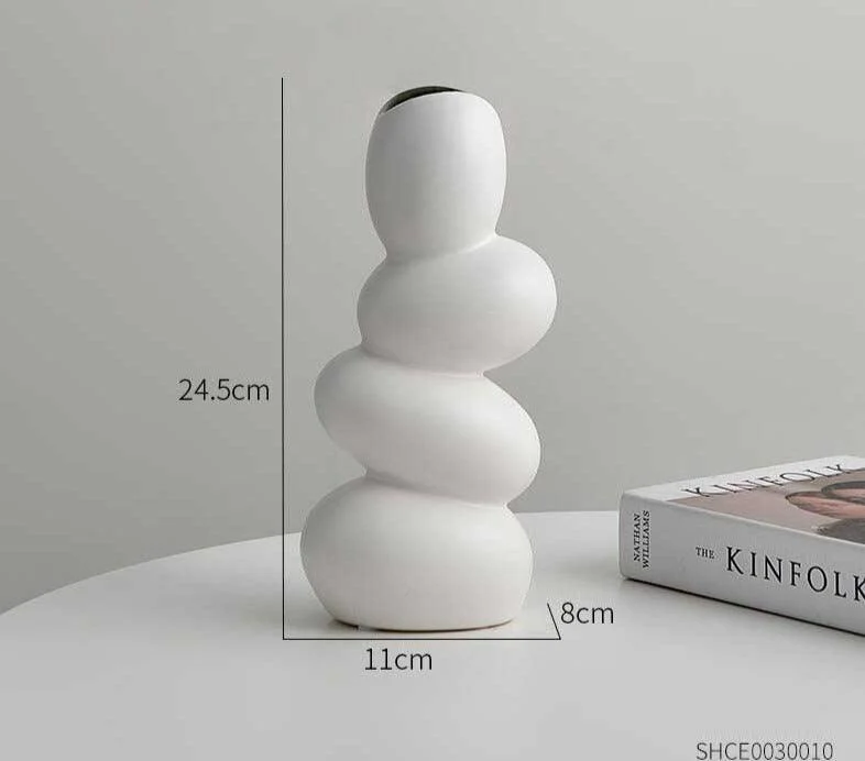 Minimalist Cobblestone Ceramic Vase -