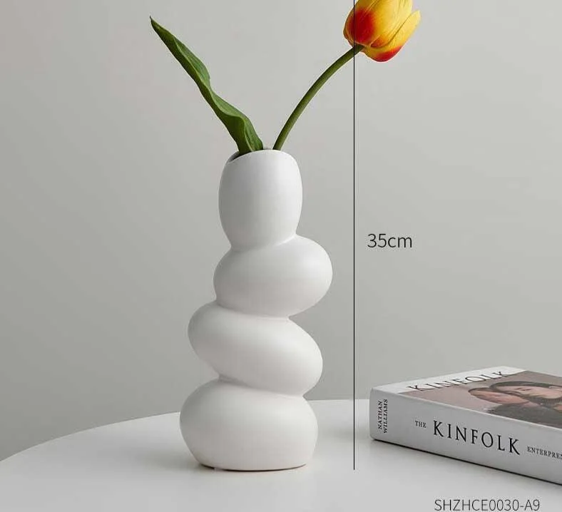 Minimalist Cobblestone Ceramic Vase -