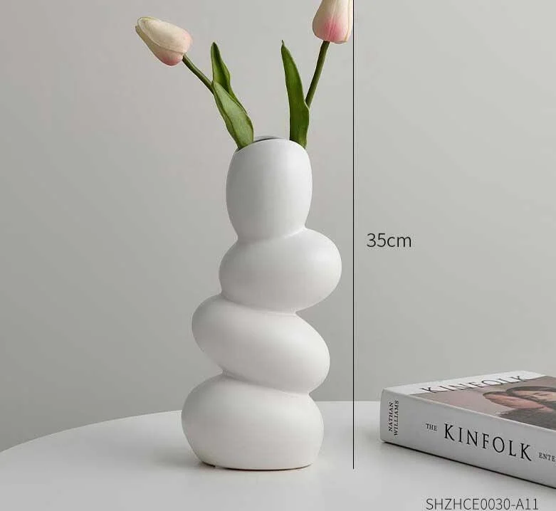 Minimalist Cobblestone Ceramic Vase -