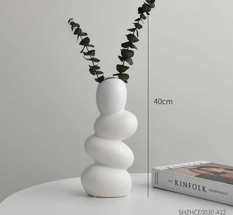 Minimalist Cobblestone Ceramic Vase -