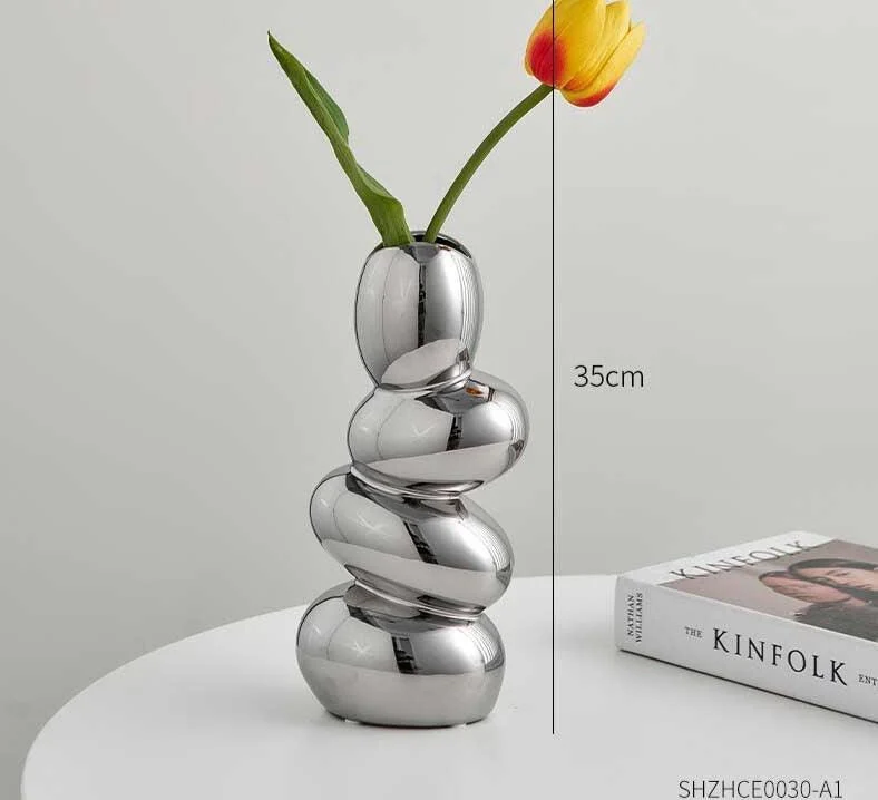 Minimalist Cobblestone Ceramic Vase -