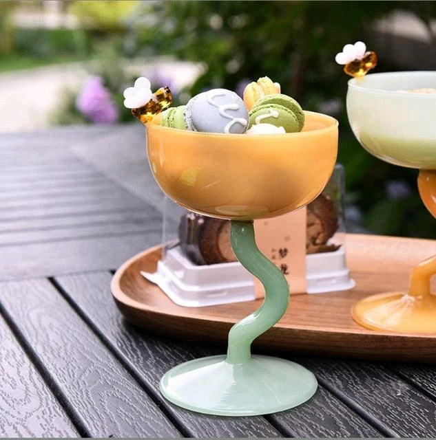 Minimalist Colored Glass Goblets -