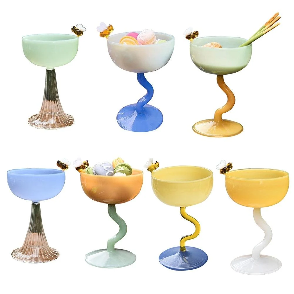 Minimalist Colored Glass Goblets -