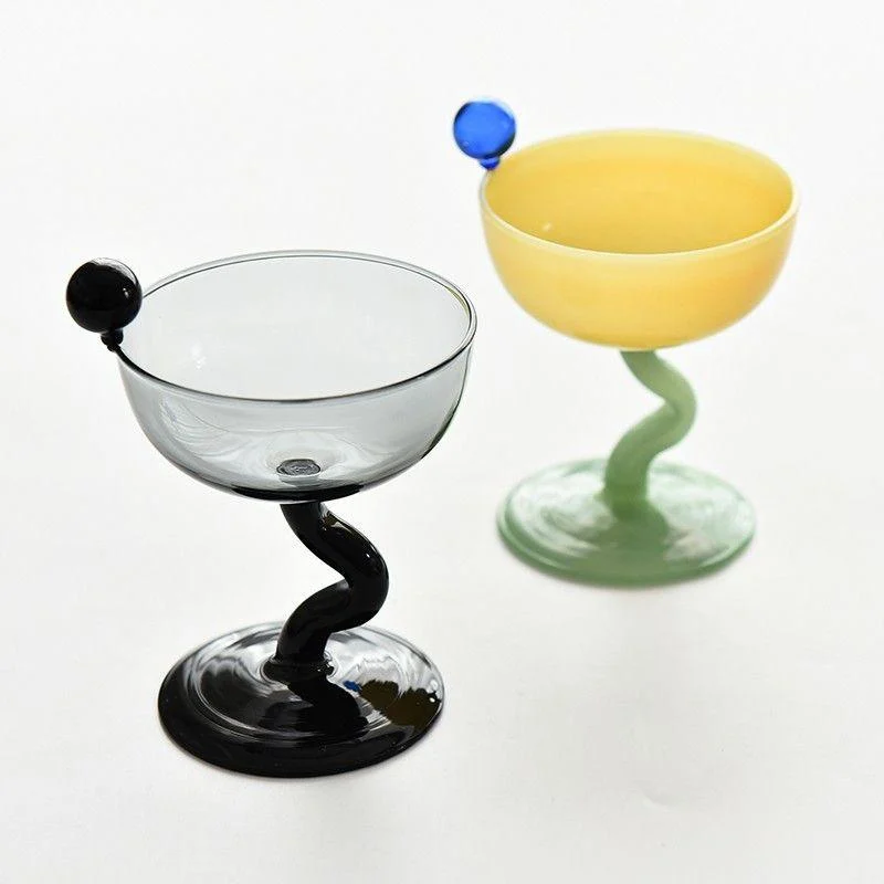 Minimalist Colored Glass Goblets -