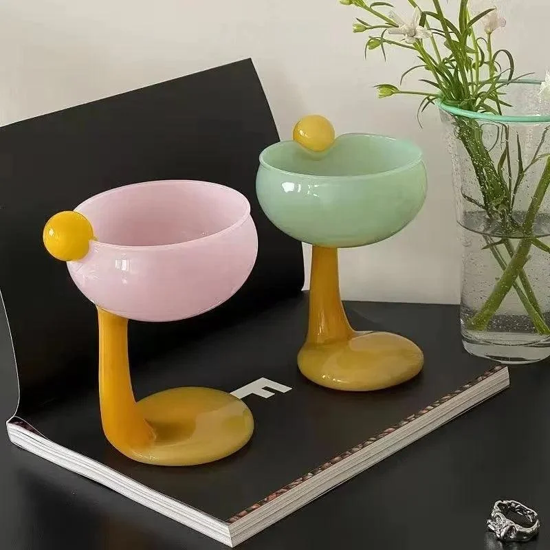 Minimalist Colored Glass Goblets -