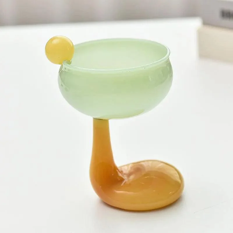 Minimalist Colored Glass Goblets -