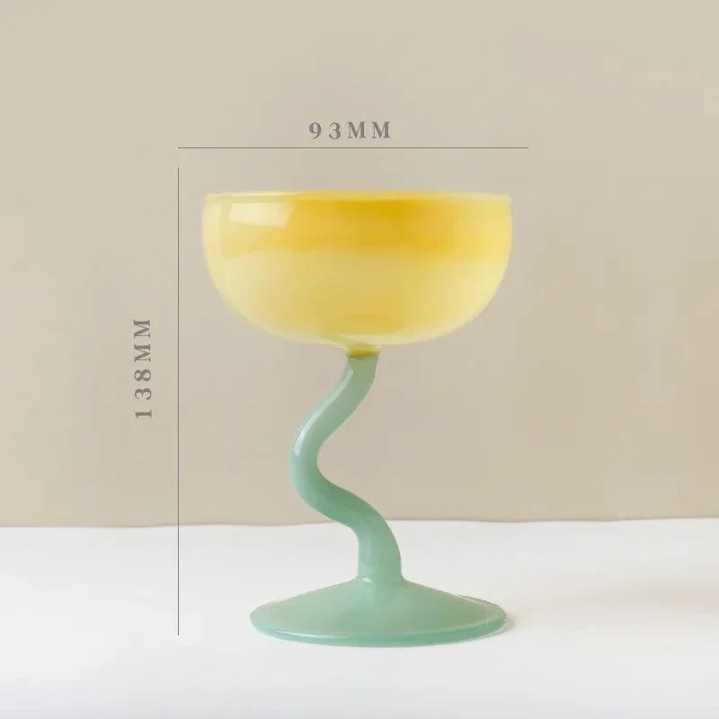 Minimalist Colored Glass Goblets -