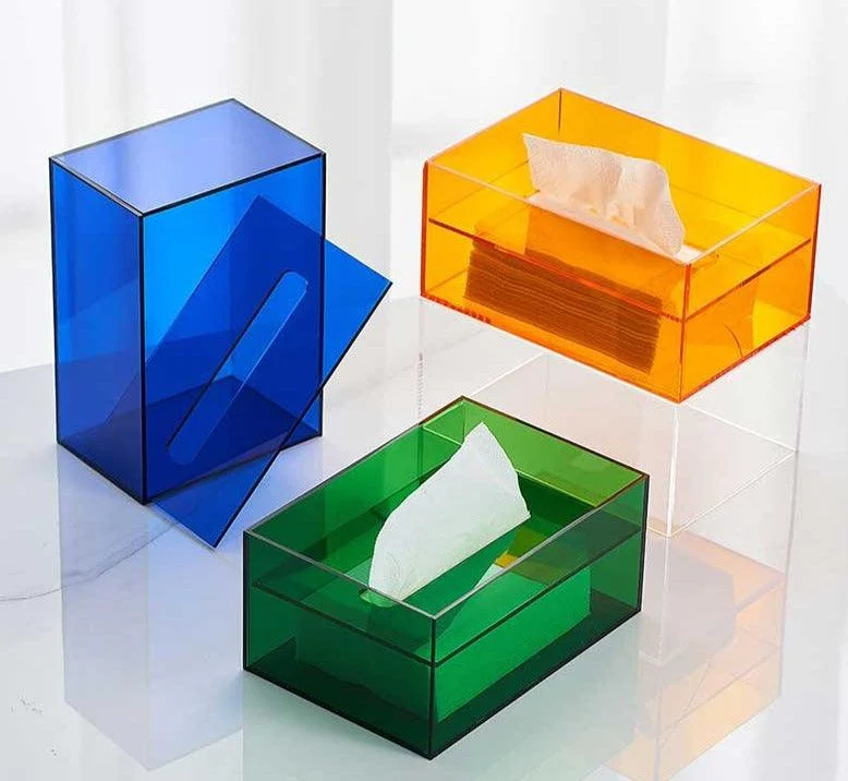 Minimalist Colorful Acrylic Tissue Box -