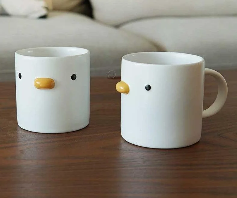 Minimalist Cute Ceramic Duck Mug -