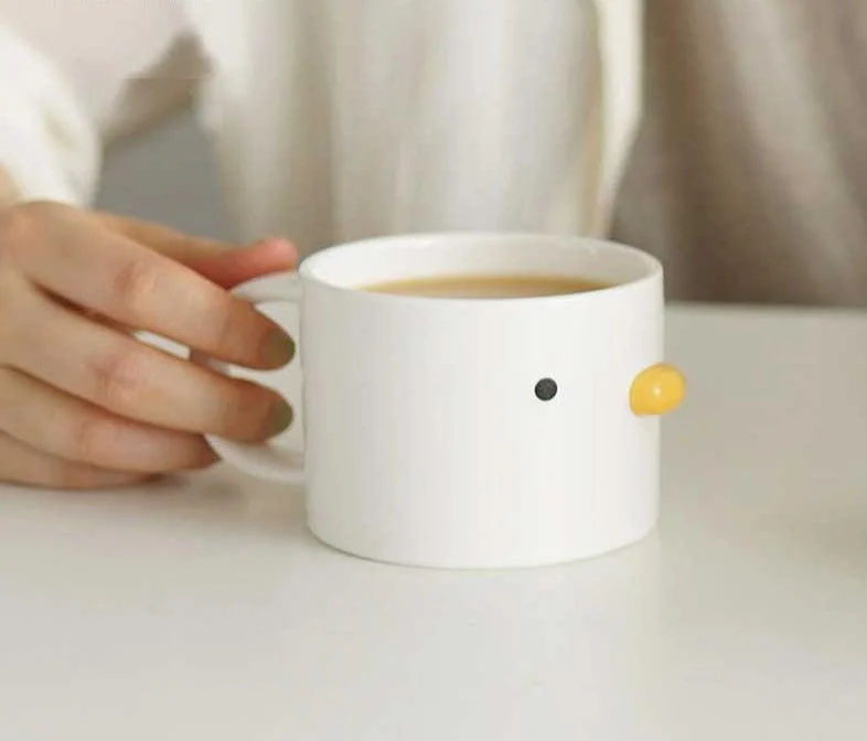 Minimalist Cute Ceramic Duck Mug -