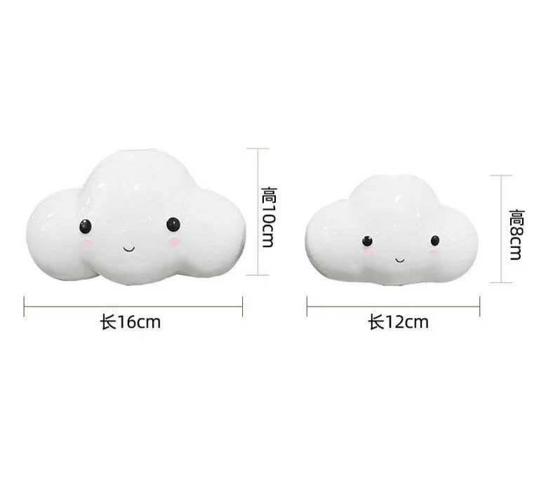 Minimalist Cute White Ceramic Cloud Vase -