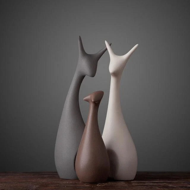 Minimalist Deer Family Figurines -