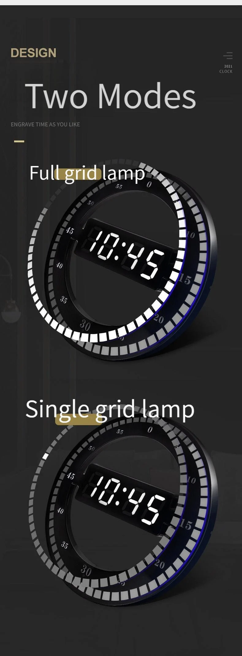 Minimalist Digital Led Wall Decoration Clock -