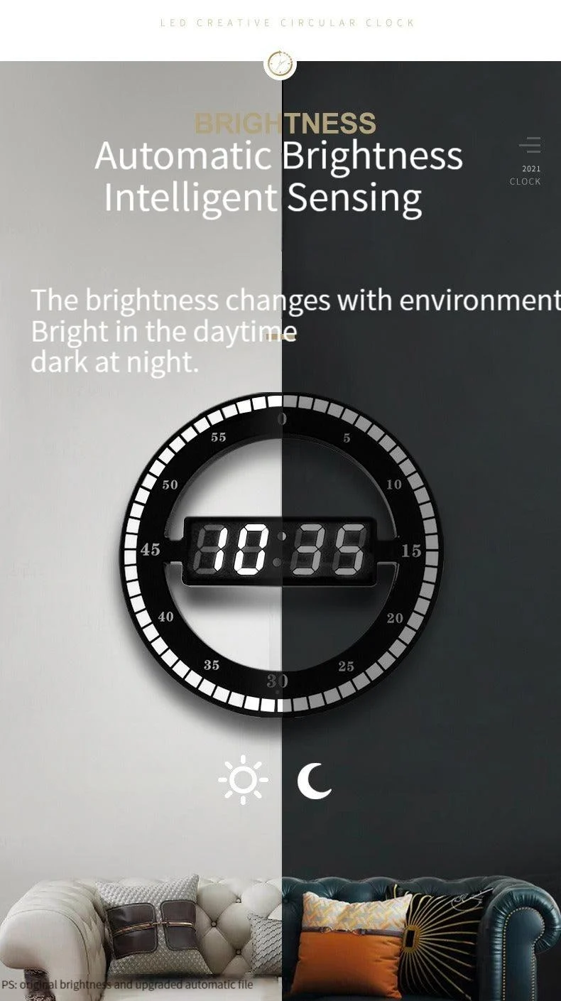 Minimalist Digital Led Wall Decoration Clock -