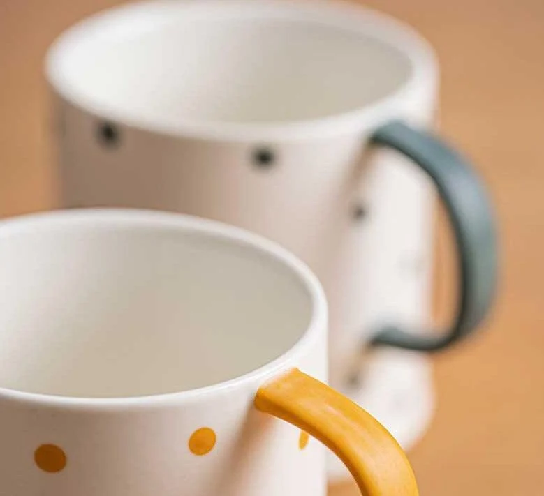 Minimalist Dot Ceramic Corgi Mug -