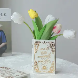 Minimalist Dried Flower Ceramic Book Vase